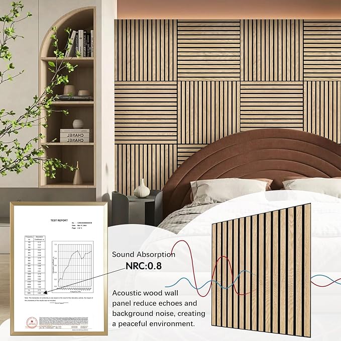 ARMURO Acoustic Wood Panels for Wall 4-Pack