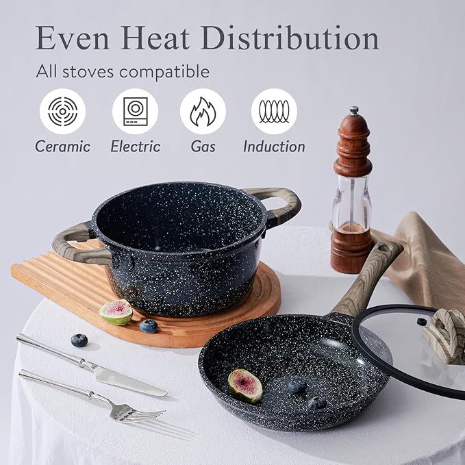 Ceramic Cookware Set 22 Piece Nonstick Pots and Pans Set Non Stick Kitchen