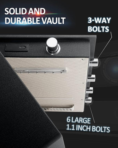 Extra Large Safe Box with Big Fireproof Waterproof Document Bag, 6.05 Cubic