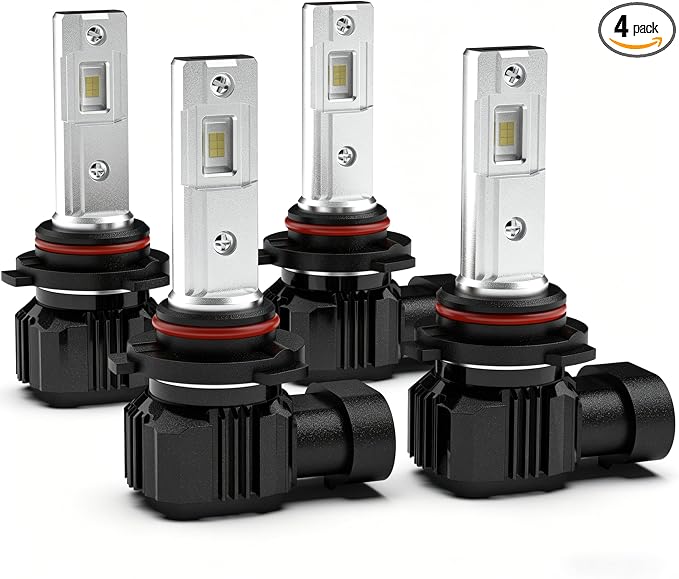 Bulb Combo for Honda Civic 2004-2015 High and Low Beam bulbs | for halogen 9005 9006 40W 30000Lm 6500K Fanless, plug and play as stock halogen bulbs, 4-Pack