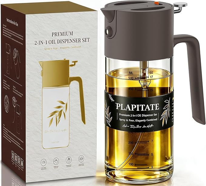 PLAPITATE 17oz/500ml Premium Olive Oil Sprayer