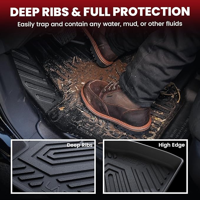 LASFIT Floor Mats & Cargo Mats for KIA NIRO EV 2025 2024 2023 (Not for PHEV), All Weather TPE Custom Fit Floor Liners for Kia NIRO EV 2023-2025 Full Set Car Mats, Black
