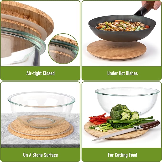 Stackable Space-Saving Set of 5 Nesting Glass Bowls