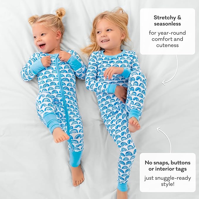 Little Sleepies Two-Piece Pajama Set for Boys & Girls, Soft Viscose from Bamboo Toddler Pajamas for Kids, Family Matching PJs
