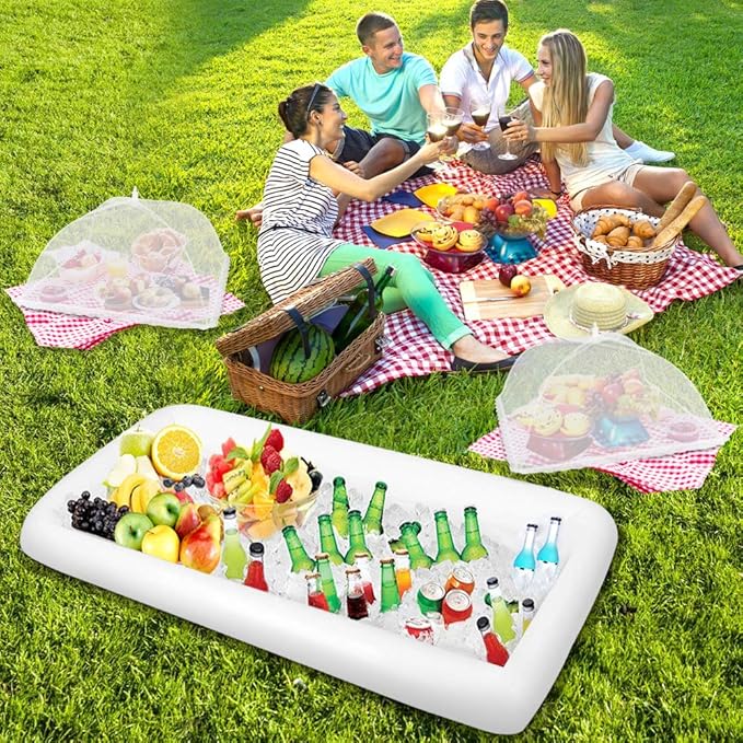1PCS Inflatable Serving Bars and 3PCS Mesh Food Umbrella Covers Tent