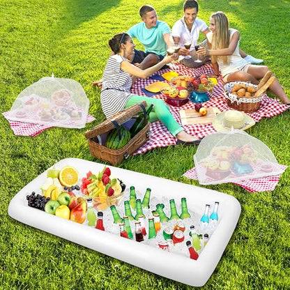 1PCS Inflatable Serving Bars and 3PCS Mesh Food Umbrella Covers Tent