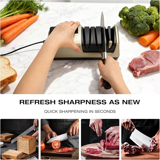 Light Blonde 5 in 1 Electric Knife Sharpener