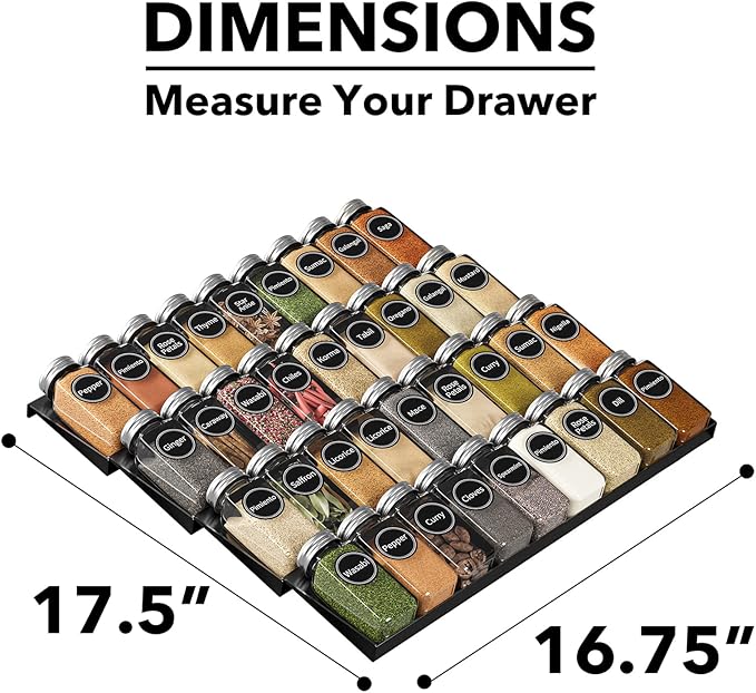 SpaceAid Spice Drawer Organizer