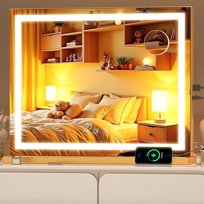 Vanity Mirror with Lights, Dimmable 3 Modes, Memory Function, Smart Touch