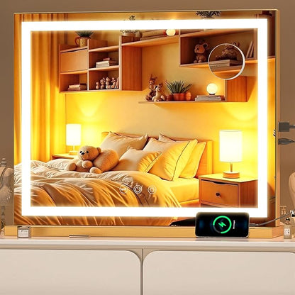 Vanity Mirror with Lights, Dimmable 3 Modes, Memory Function, Smart Touch