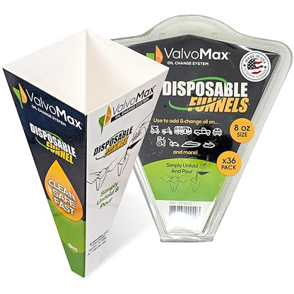 ValvoMax Disposable Funnels, Automotive Fluids, and Household Liquids