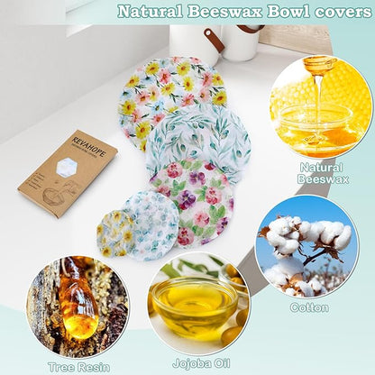 5-Size Reusable Beeswax Bowl Covers