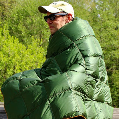 Horizon Hound Down Camping Blanket - Outdoor Travel Quilt | Sustainable, Insulated, Lightweight & Warm Gear for Sleep, Camping, Stadium, Hiking & Festivals | Water Resistant, Packable & Compact