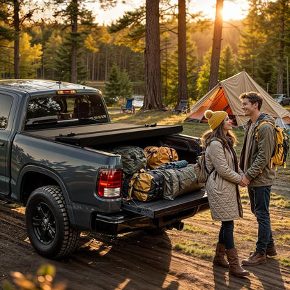 AUTOSAVER88 Low-Profile Hard Tri Fold Truck Bed Tonneau Cover Fit for Dodge Ram 1500 2009-2024 (19-24 Classic), Fit for Dodge Ram 2500 3500 2010-2026 with 6.4ft Bed Without Rambox