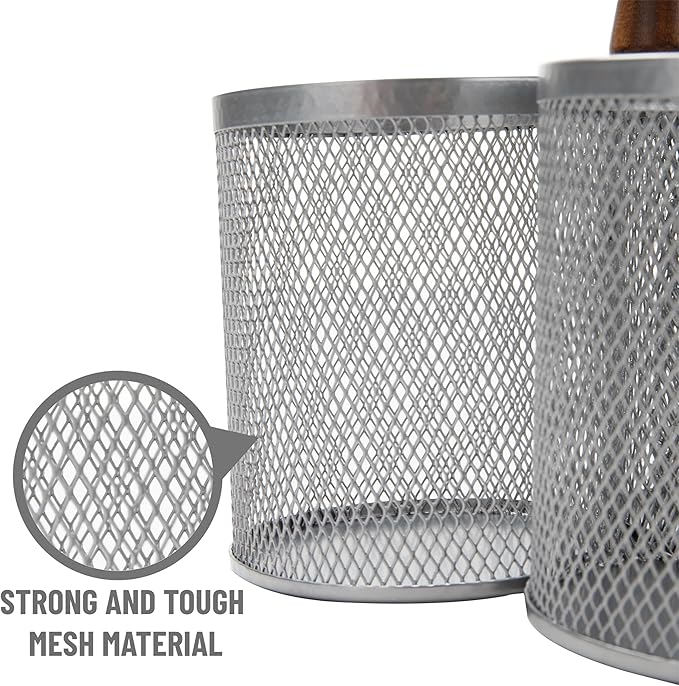 Mind Reader 3-Compartment Mesh Organizer Caddy