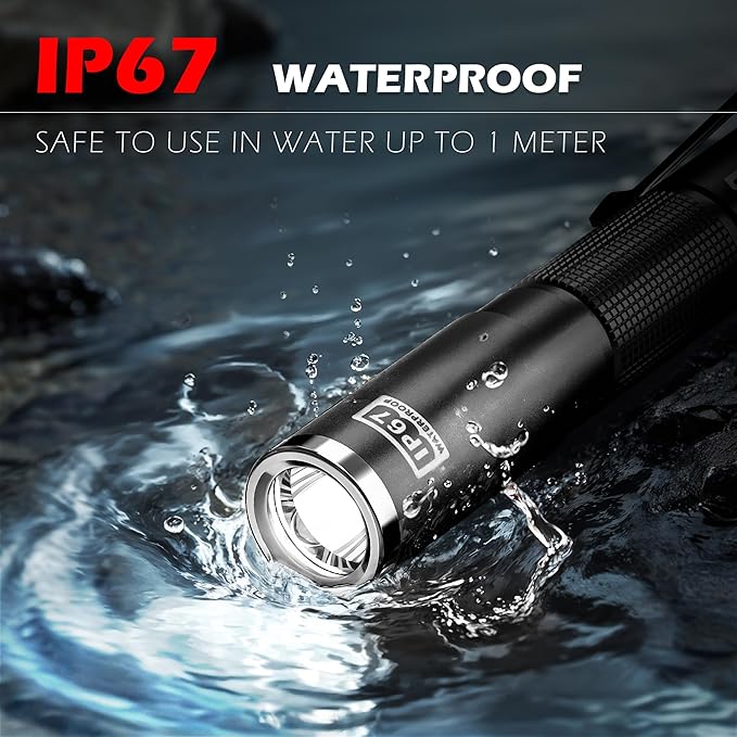 FORTO LED Pen Light, 200 Lumens Pocket Flashlight, IP67 Waterproof, 2 Modes, 2 Pack with AAA Batteries, Lightweight & Durable for Inspection, Medical Use, Emergency(4-Pack Mix)