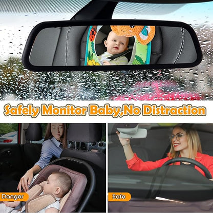 Car Seat Toy, Baby Car Mirror Toy for Rear Facing, Travel Baby Activity Center with Hanging Engaging Toys for Infants Babies 0-6-12-18 Months Boy Girl