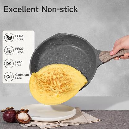 JEETEE Pots and Pans Set Non Stick 23pcs, Healthy Kitchen Cookware Sets