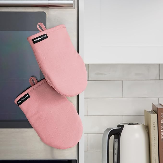 KITCHENAID Gourmet Series Gridlines Mini Oven Mitts 2-Pack Set, Heat Resistant