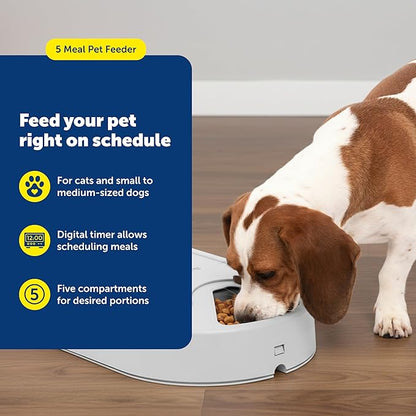 PetSafe Automatic Dog Feeder, 5 Meals, 40 oz Capacity,