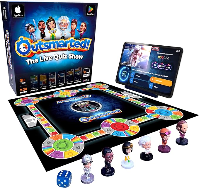 Outsmarted - The App-Connected TV Quiz-Show Board Game | Kids, Teens & Adults | Next-Level Game Night for Family & Friends | 2–24 Players | Age 8+ | 10,000+ Questions | 2025 Edition