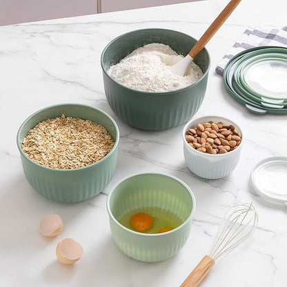 COOK WITH COLOR Prep Bowls with Lids- Wide and Deep Nesting Plastic Small