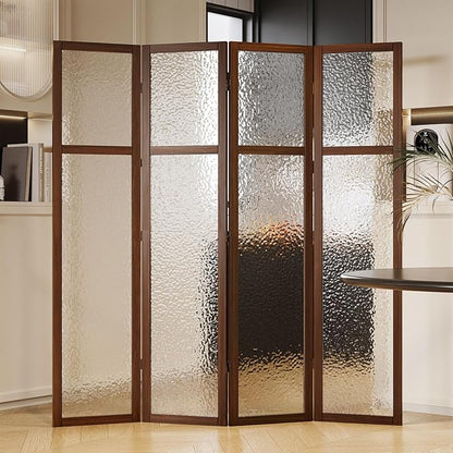 Acrylic Room Divider, 4-Panel Freestanding Partition Screen, Frosted