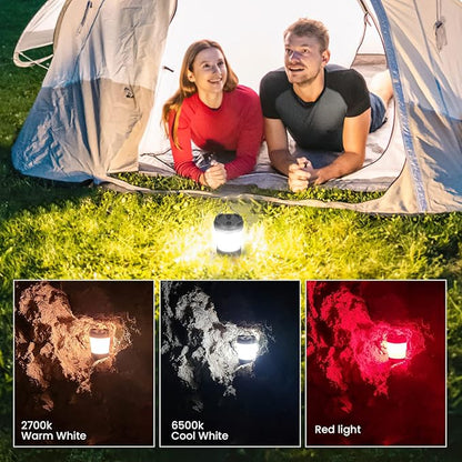 Sofirn LT1S LED Camping Lantern, Rechargeable Lantern with Dimmable 2700K - 6500K Light, red Light, 500 Hours Battery Life for Power Outages, Hiking, Camping, Emergency