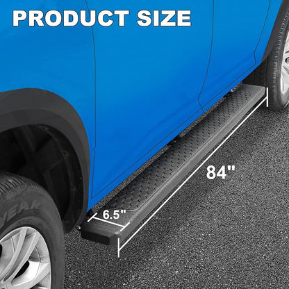 COMNOVA 6.5" Side Steps Nerf Bars Compatible with 2007-2018 Chevy Silverado/Gmc Sierra 1500(Include 2019 1500 Ld)&2017-2019 2500HD 3500HD. Running Boards for Silverado Crew Cab.