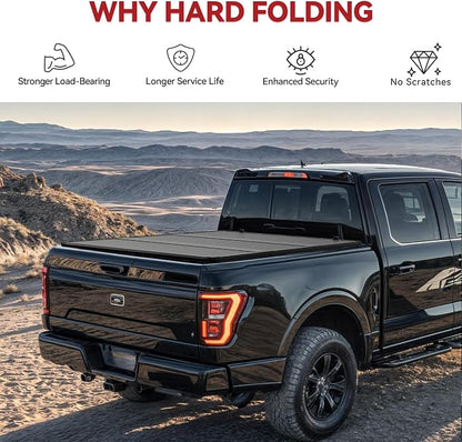 YITAMOTOR FRP Hard Tri-fold Truck Bed Tonneau Cover Fits for Nissan Frontier(NO México) 2005-2026, 5 ft Bed