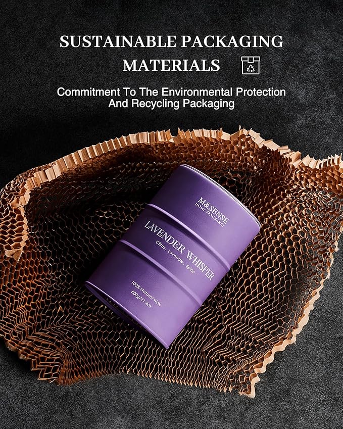 M&SENSE Lilac Blossom Soy Candles for Home Scented, 21.2oz 120 Hour Long Burning Large Aromatherapy Candle for Stress Relief Meditation Yoga Relaxing SPA, Housewarming Gifts for Women