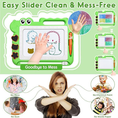 AiTuiTui Magnetic Drawing Board Toddler Toys Gift for Girls Boys, Color Sketch Writing Scribble Doodle Pad Travel Games, Educational Learning Kids Toys for Toddlers Birthday (Green)