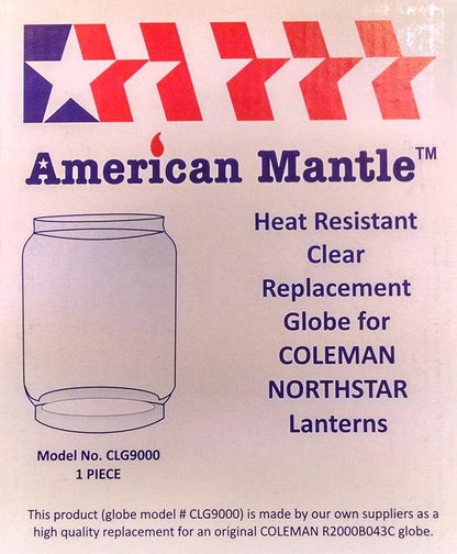 American Mantle Replacement Lantern Globe for Coleman Northstar Lanterns - 3.87"x4.6"x5.9"