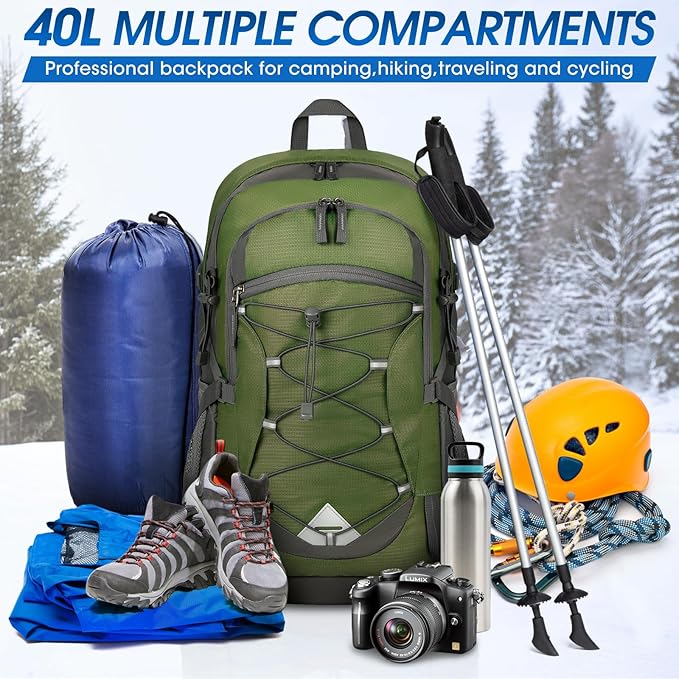 IGOLUMON Hiking Backpack 40L Packable Lightweight Camping Backpack Men Women Waterproof Hiking Daypack Outdoor Travel Daypack