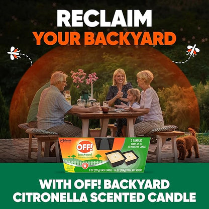 OFF! Backyard Citronella Scented Candle, Ambiance Enhancing Centerpiece, Burns for up to 25 Hours, 8 oz (Pack of 2)
