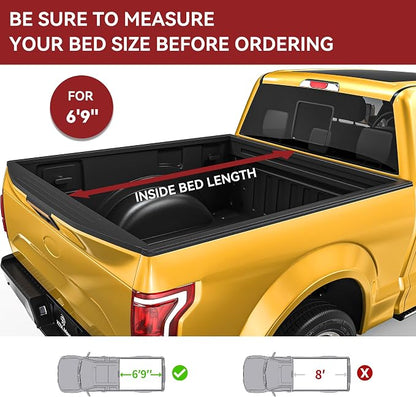 YITAMOTOR Soft Roll Up Truck Bed Tonneau Cover Compatible with 1999-2016 Ford F-250 F-350 F250 F350 Super Duty, Styleside 6.75 ft Bed