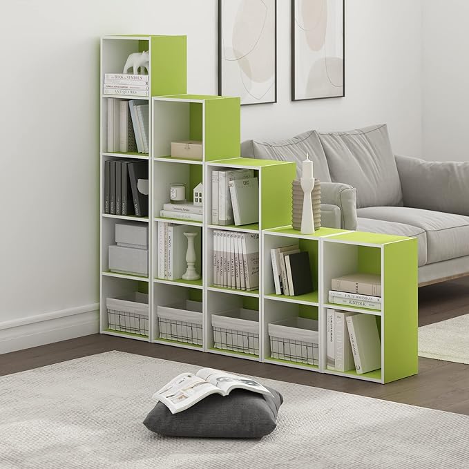 Furinno PASIR Book Shelf, 2-Tier Modern Bookshelf, Open Shelves Bookcase 9 x 12
