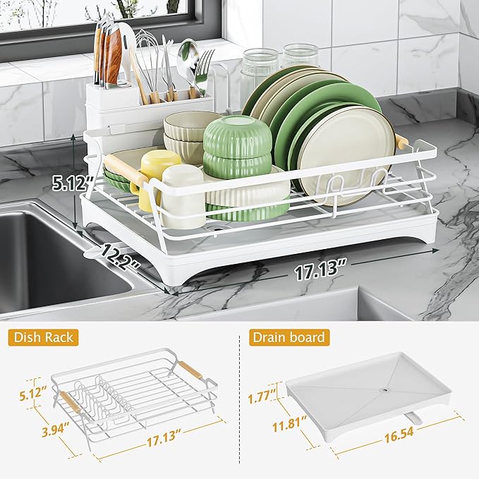 Epicano Dish Drying Rack for Kitchen Counter, Space-Saving Dish Rack, Rustproof