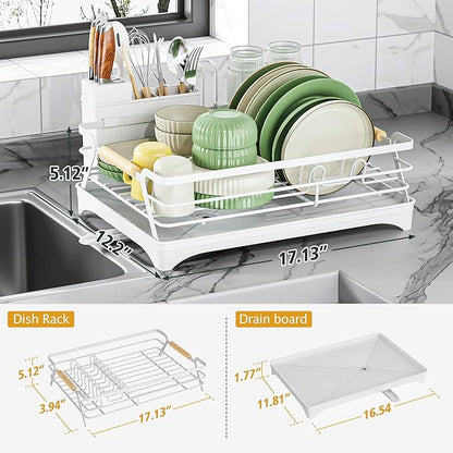 Epicano Dish Drying Rack for Kitchen Counter, Space-Saving Dish Rack, Rustproof