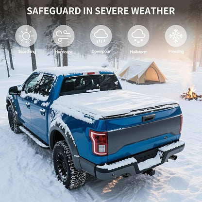 OEDRO Quad Fold Hard Truck Bed Tonneau Cover Fit for Dodge Ram 1500 Classic 2009-2024, Fit for Ram 1500 New Body 2019-2026 with 5.7ft Bed, Black