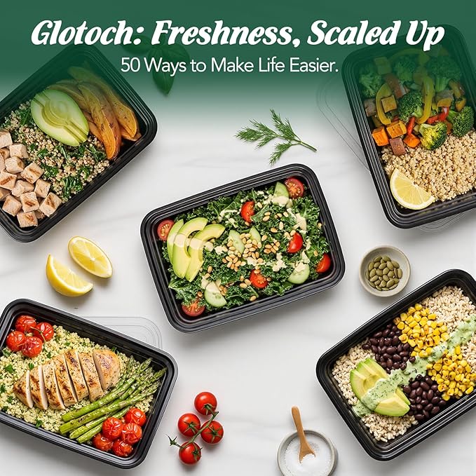 Glotoch Meal Prep Containers 32oz 50 Pack