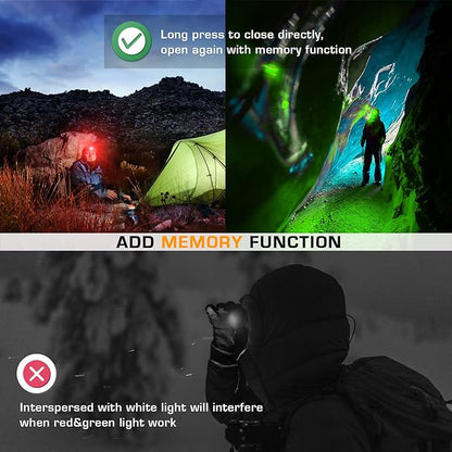 EverBrite Headlamp, 2 Pack Kids Headlamp with Red Light and Memory Function, Head Lamp for Adults and Kids with 5 Modes, Bright Headlamps for Camping, Running, Batteries Included
