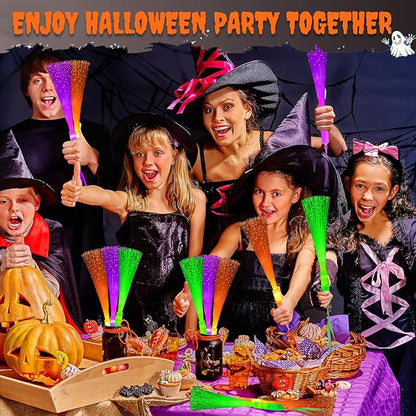 Halloween Glow Sticks Toys Gifts for Kids-6 Pack, Light Up Fiber Optic Wand for Toddlers, Fun Halloween Party Games Activities Stuff, Non Candy Treats Goodie Bag Basket Stuffers Fillers for Boys Girls