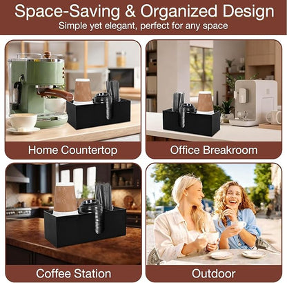 Acrylic Coffee Cup Holder for Countertop, 3 Slots Acrylic Coffee Bar