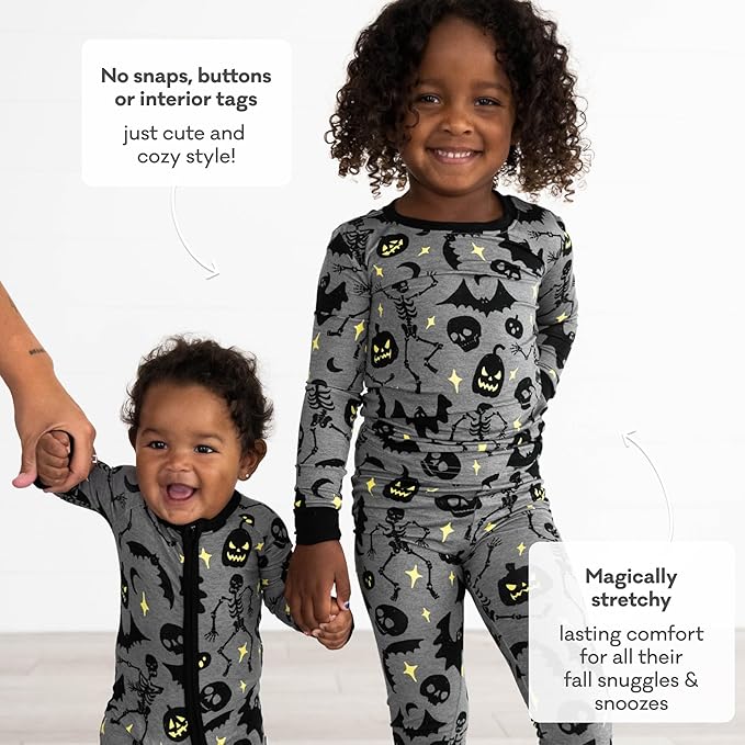 Little Sleepies Two-Piece Pajama Set for Boys & Girls, Soft Viscose from Bamboo Toddler Pajamas for Kids, Family Matching PJs