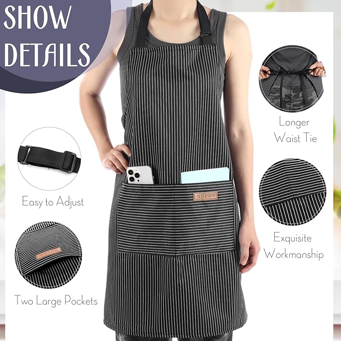 Handepo 12 Pcs Cotton Aprons for Women Men