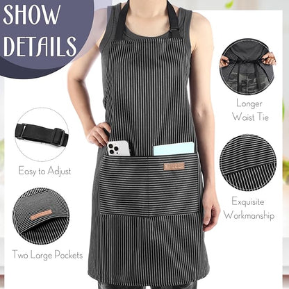 Handepo 12 Pcs Cotton Aprons for Women Men