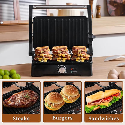 Panini Press Grill Sandwich Maker, Large Electric 3 in 1 Panini Sandwich Maker