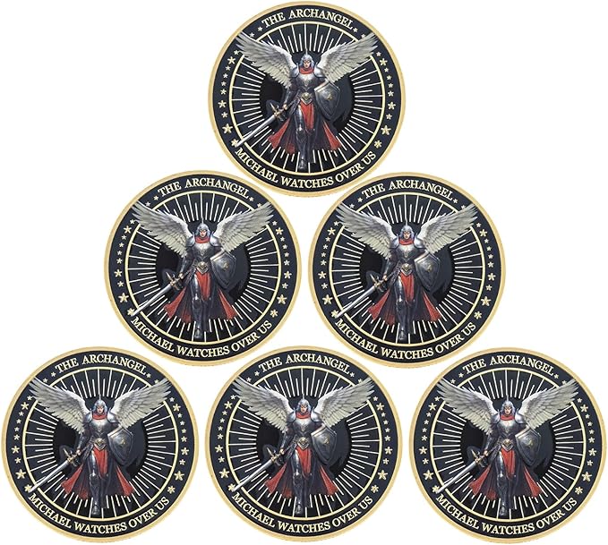 The Archangel Michael Challenge Coin Religious Coins Christian Coin Collectors Gifts (Pack of 6)