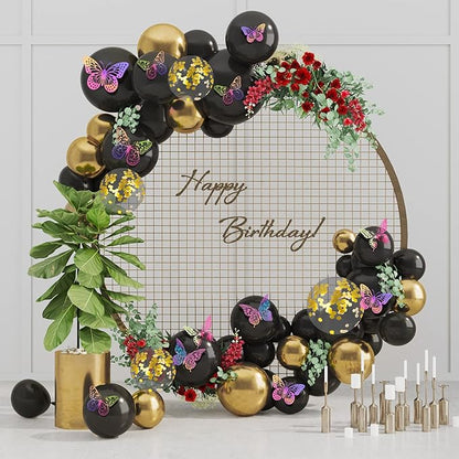 SAOROPEB 3D Butterfly Wall Decor 48 Pcs 4 Styles 3 Sizes, Purple Butterfly Decorations for Birthday Decorations Butterfly Party Decorations Cake Decorations, Removable Stickers (Laser Pinkpurple)